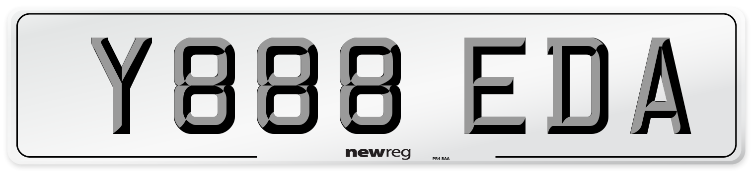 Y888 EDA Number Plate from New Reg